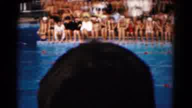 Hagerstown Maryland USA (1961): Swimmers Racing Across A Pool Doing The