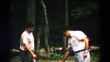 Hagerstown Maryland USA (1961): Two Guys Camping And Making Dinner