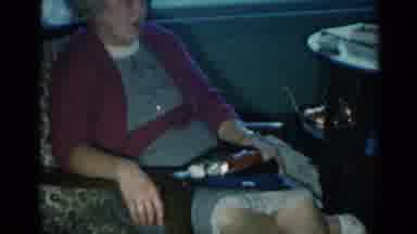 Catskill New York US (1962): Old Lady Talking While Seated In Living Room Chair