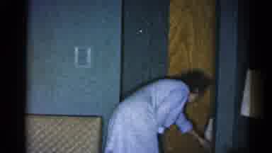 Catskill New York US (1962): Woman Brings Shy Kid Out From Behind The Door And
