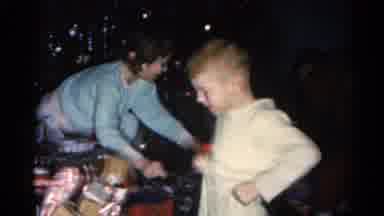 Catskill New York US (1962): Children In Pajamas With Their Presents By A