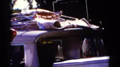 Catskill New York US (1962): Family On A Road Trip Unloading Cargo
