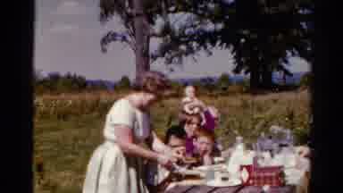 Catskill New York US (1962): The People Was Eating Outside The House And Very