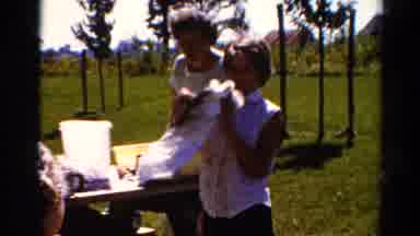 Catskill New York US (1962): Picnic Grandma Family Old Car Fun Grass Trees