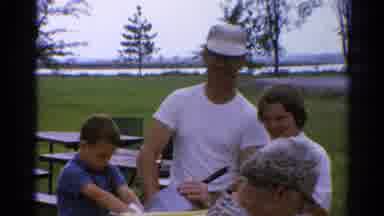 Catskill New York US (1962): A Camera Operator Films A Family Gathering With