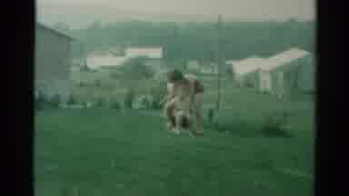 Catskill New York US (1962): Family Playing Outside