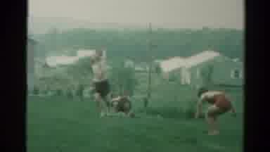 Catskill New York US (1962): Children Are Playing On The Green Meadow On A Daytime