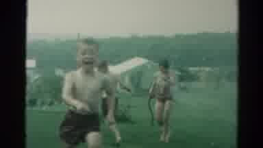 Catskill New York US (1962): Brothers And Sister Enjoying A Hot Summer Day Of