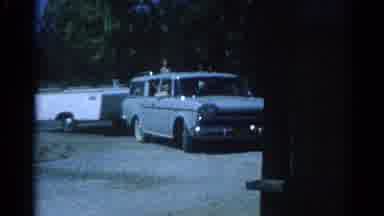 Catskill New York US (1962): Vintage Car Taking A Pull Behind Camper For A Ride