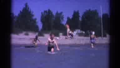 Catskill New York US (1962): People Swimming In The Sea At A Beach