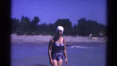 Catskill New York US (1962): People In Bathing Suits Swimming And Playing In A