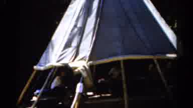 Catskill New York US (1962): Teepee Or A Yurt Deep In The Forest With People