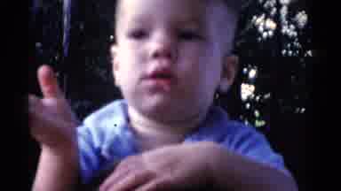 Catskill New York USA (1962): Little Boy On Father's Shoulders Outside Hitting