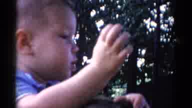Catskill New York USA (1962): Toddler Boy Waving And Shaking His Right Hand With