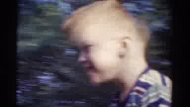 Catskill New York USA (1962): Son Enjoys A Walk Around The Park While On Dad's