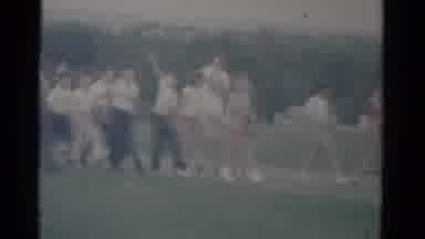 Catskill New York USA (1962): Group Many Children Young Kids Boys Running Playing