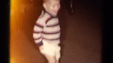 Catskill New York USA (1962): Small Child Laughing Followed By Child Standing In