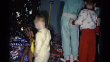 Catskill New York USA (1962): Kids Curiously Playing With Birthday Gifts