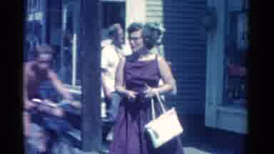 Catskill New York USA (1962): The Woman Is Going Shopping With Her Kids On A Busy