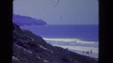 Los Angeles California USA (1962): Ocean Side Scene With Some People On The Beach