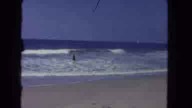 Los Angeles California USA (1962): A Man Running On The Beach