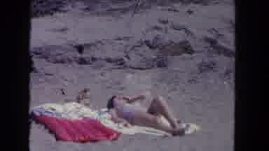 Los Angeles California USA (1962): Showing A Lady Lying Mountain Tired Sunbathing