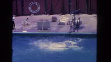 Los Angeles California USA (1962): Old Camera Footage Of A Popular Swimming Pool