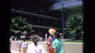 Los Angeles California USA (1962): Large Crowd Of People Walking Towards A Stadium