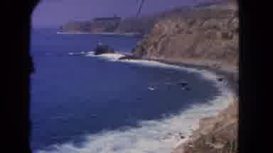 Los Angeles California USA (1962): Coastline With Waves Lapping Up Onto A Rocky