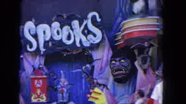 Los Angeles California USA (1962): Horror Ride At The Carnival With Scared Riders