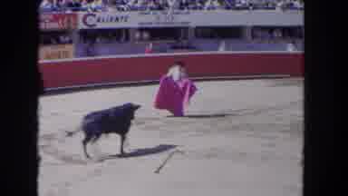 Los Angeles California USA (1962): A Matador Taunting An Angry Bull By Waving His