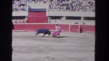 Los Angeles California USA (1962): A Bullfighter Entertaining Crowds In An Arena