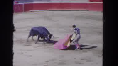 Los Angeles California USA (1962): Bullfighter In The Arena With The Massive Black