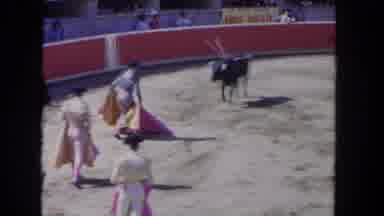 Los Angeles California USA (1962): Guy Fighting A Bull