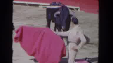 Los Angeles California USA (1962): Bull Fighter Taunting A Bull