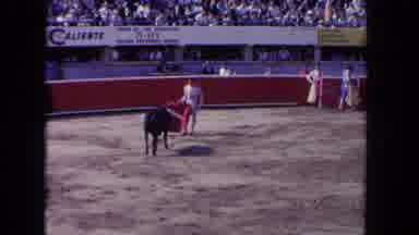 Los Angeles California USA (1962): Bull Fight Red Clothes Race Save To Save Life