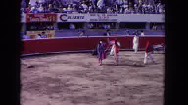 Los Angeles California USA (1962): Men Cleaning Up A Bull Fighting Rink