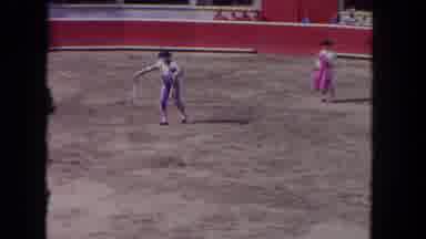 Los Angeles California USA (1962): Bullfighter Teasing The Bull