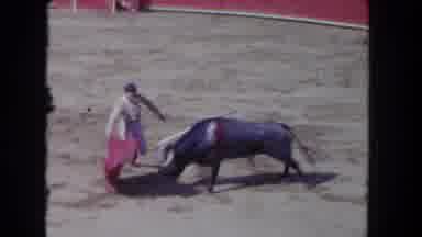 Los Angeles California USA (1962): A Matador Battles A Bull In An Arena Bullfight