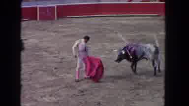 Los Angeles California USA (1962): Abused And Angry Bull Charging At The Taunting