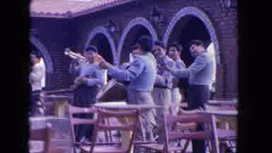 Los Angeles California USA (1962): Mariachi Band Playing Music At Wide Open