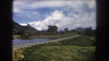 Summit County Colorado USA (1962): View Of Large Green Valley With Pond Road And