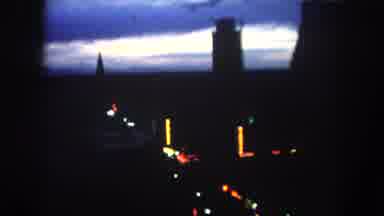 Summit County Colorado USA (1962): View Of City Lights And Tower On A Cloudy