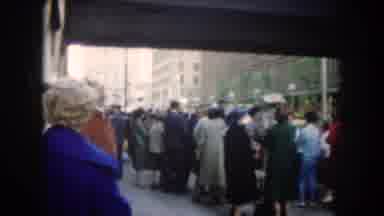 Summit County Colorado USA (1962): Crowd Of People Gathered On A Street Of A City