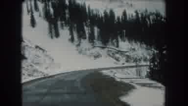 Summit County Colorado USA (1962): Road In The Mountains With Snow And Trees