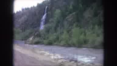 Winter Park Colorado USA (1962): Scene From Moving Vehicle Of Small Waterfall