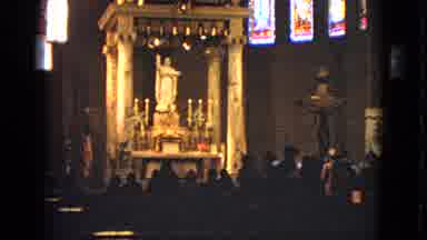 Barrington Illinois USA (1963): Religious Ceremony In A Large Church With Statues