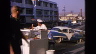 Barrington Illinois USA (1963): A Scene From The 1950'S Of People Walking Past A
