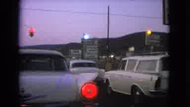Barrington Illinois USA (1963): People Enjoying A Drive In Movie At Dusk