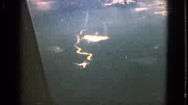 Barrington Illinois USA (1963): Plane Window Seat View Shows Suns Reflection From